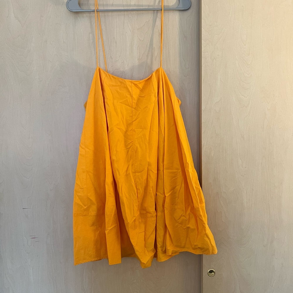 Free People Yellow Pleated Sundress Sleeveless Resort Wear